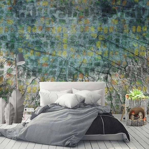 custom-mural-creative-art-retro-green-stone-wall-bedroom-living-room-tv-sofa-background-wallpaper-murals-papier-peint