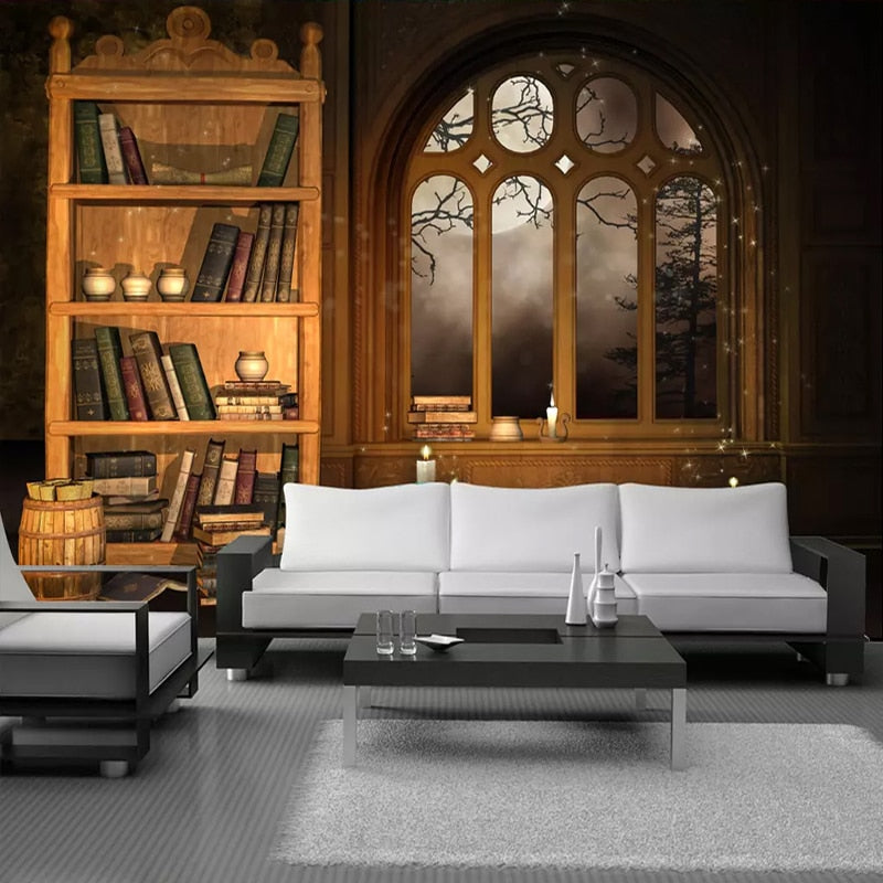 custom-3d-photo-wallpaper-european-style-retro-nostalgia-library-bookshelf-study-mural-living-room-restaurant-cafe-papier-peint