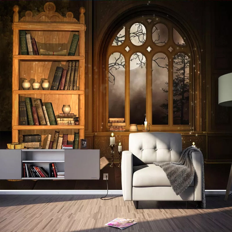 custom-3d-photo-wallpaper-european-style-retro-nostalgia-library-bookshelf-study-mural-living-room-restaurant-cafe-papier-peint