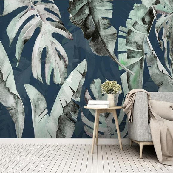 custom-3d-photo-wallpaper-hand-painted-tropical-plants-banana-leaf-backdrop-wall-decoration-painting-large-mural-papel-de-parede-papier-peint