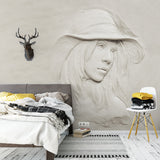3D-creative-grey-beauty-girl-wallpaper-wall-mural-custom-bvm-home-free-shipping-bedroom