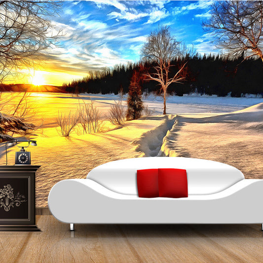 custom-wall-mural-wallcovering-nature-landscape-wallpaper-sunshine-snow