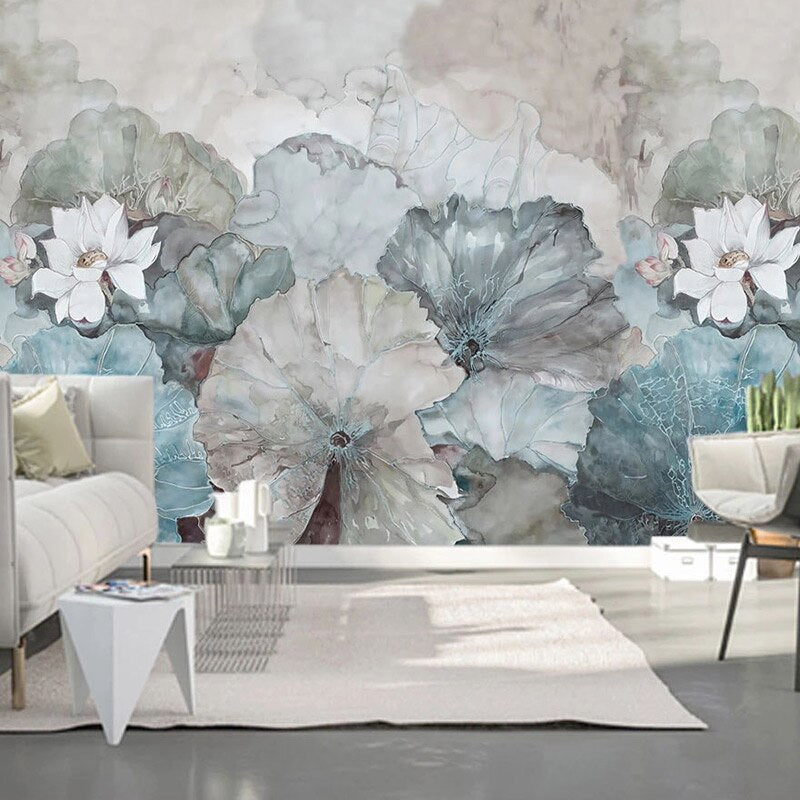 custom-mural-wallpaper-papier-peint-papel-de-parede-wall-decor-ideas-for-bedroom-living-room-dining-room-wallcovering-Chinese-Style-Hand-Painted-Lotus