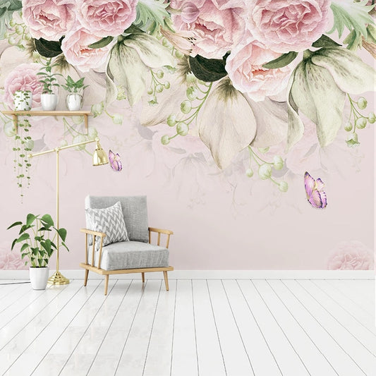 custom-mural-wallpaper-papier-peint-papel-de-parede-wall-decor-ideas-for-bedroom-living-room-dining-room-wallcovering-flowers-floral-butterfly