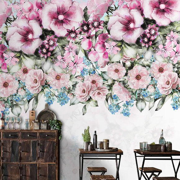 custom-mural-wallpaper-papier-peint-papel-de-parede-wall-decor-ideas-for-bedroom-living-room-dining-room-wallcovering-Modern-Oil-Painting-Pastoral-Flowers