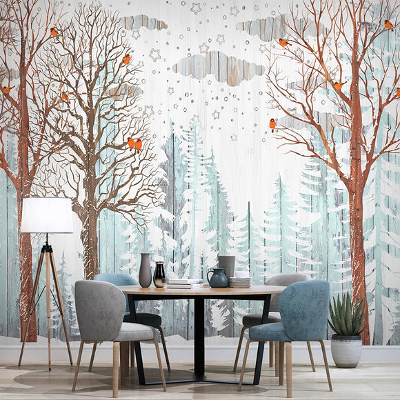 custom-3d-wallpaper-for-walls-nordic-forest-tree-birds-wood-board-modern-mural-restaurant-living-room-bedroom-photo-background-papier-peint