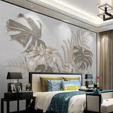 custom-mural-wallpaper-papier-peint-papel-de-parede-wall-decor-ideas-for-bedroom-living-room-dining-room-wallcovering-Golden-Embossed-Lines-Leaves