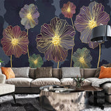 custom-3d-wallpaper-modern-light-luxury-plant-flowers-beautiful-fantasy-golden-embossed-lines-murals-living-room-creative-fresco-papier-peint