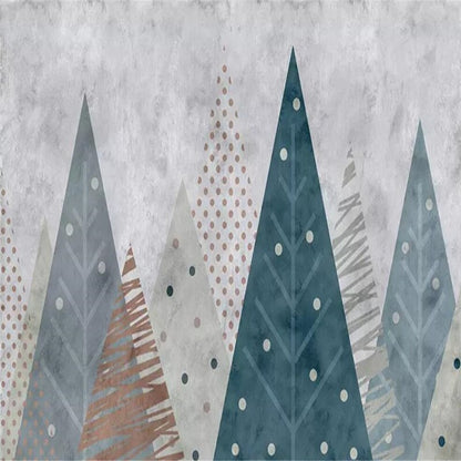 custom-wallpaper-mural-wall-covering-wall-decor-wall-decal-wall-sticker-nursery-decor-kids-room-children's-room-daycare-kindergarten-ideas-geometric-mountains