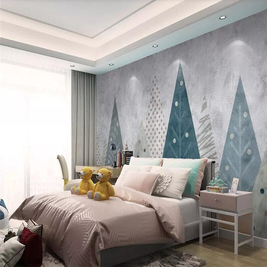 custom-wallpaper-mural-wall-covering-wall-decor-wall-decal-wall-sticker-nursery-decor-kids-room-children's-room-daycare-kindergarten-ideas-geometric-mountains