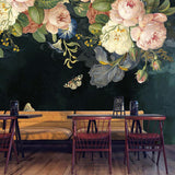 custom-3d-wallpaper-silk-cloth-waterproof-canvas-murals-wall-painting-pastoral-floral-flower-oil-painting-black-mural-wallpaper