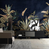 custom-mural-wallpaper-papier-peint-papel-de-parede-wall-decor-ideas-for-bedroom-living-room-dining-room-wallcovering-Tropical-Plant-Flowers-Leaves-Luxury-gold
