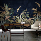 custom-mural-wallpaper-papier-peint-papel-de-parede-wall-decor-ideas-for-bedroom-living-room-dining-room-wallcovering-Tropical-Plant-Flowers-Leaves-Luxury-gold