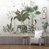 custom-wallpaper-mural-medieval-hand-painted-tropical-leaves-elephant-bird-tv-sofa-background-wall-papier-peint