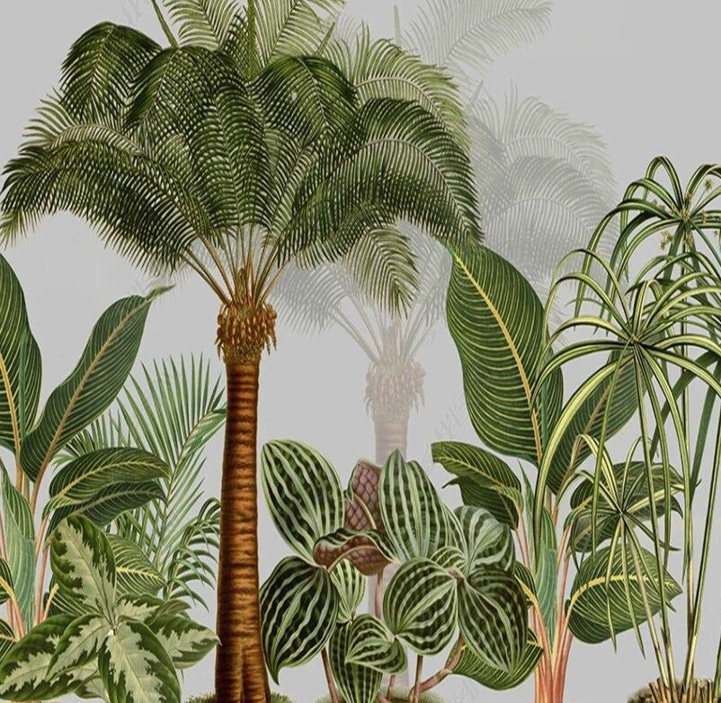 Custom Wallpaper Mural Hand-painted Tropical Plants | BVM Home