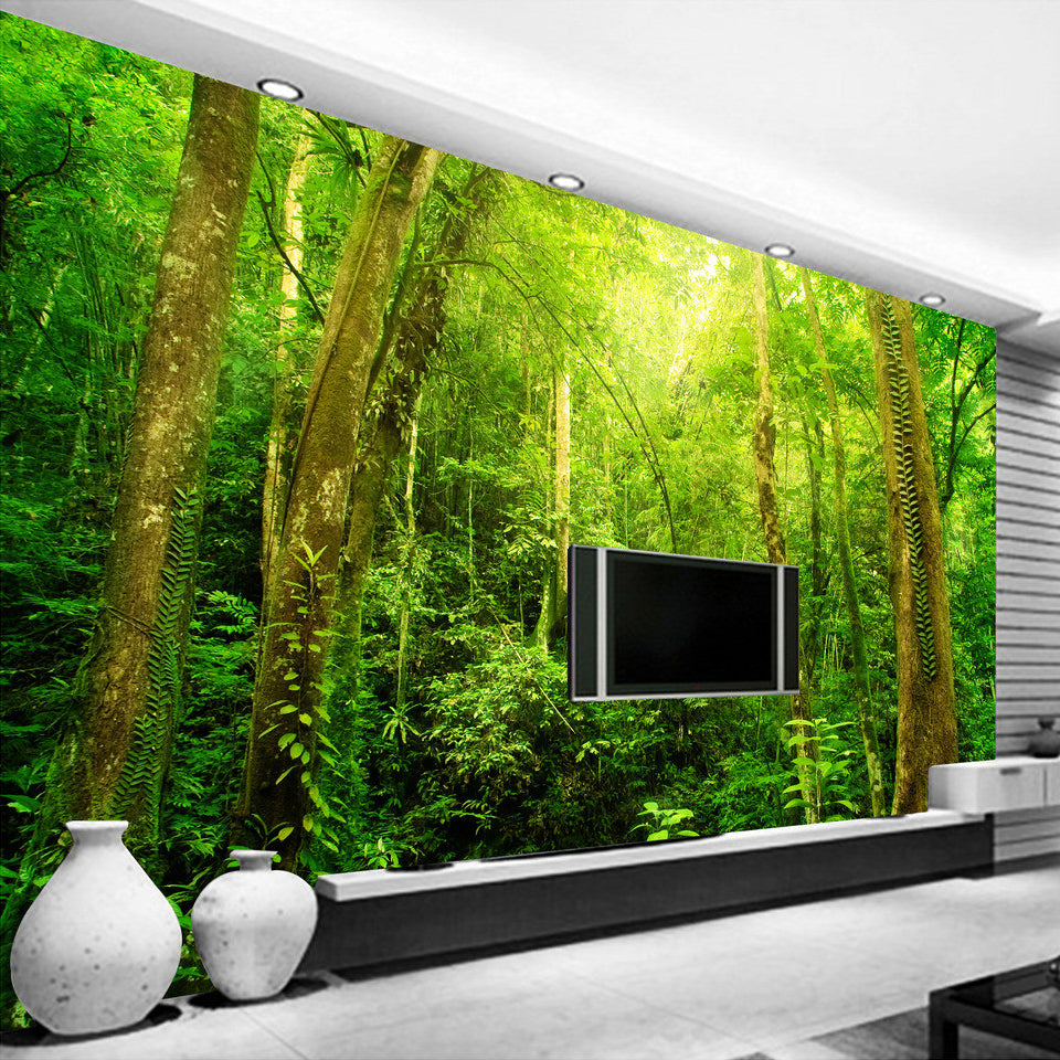 Amazon.com: QIWUCA Forest 3D Murals for Living Room, Sunset