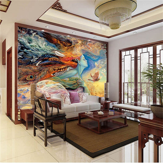 custom-mural-wallpaper-papier-peint-papel-de-parede-wall-decor-ideas-for-bedroom-living-room-dining-room-wallcovering-Abstract-Beauty-Girl-Oil-Painting-Home-Decor