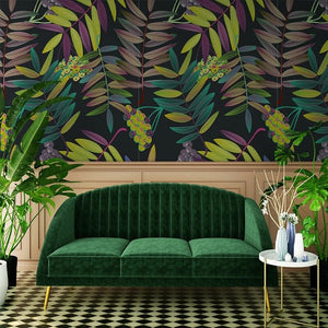 custom-mural-wallpaper-papier-peint-papel-de-parede-wall-decor-ideas-for-bedroom-living-room-dining-room-wallcovering-Colored-Leaf-Plant