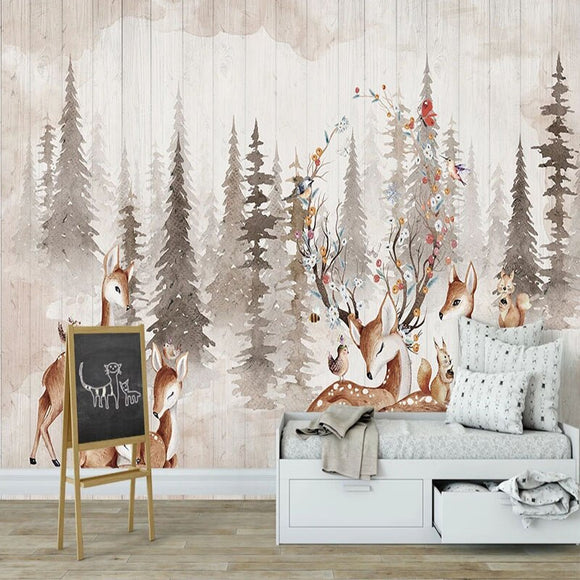 custom-mural-wallpaper-3d-hand-painted-forest-vintage-elk-wall-painting-kids-bedroom-background-wall-papel-de-parede-papier-peint