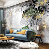 custom-mural-wallpaper-papier-peint-papel-de-parede-wall-decor-ideas-for-bedroom-living-room-dining-room-wallcovering-Tropical-Rain-Forest-Leaves-Fresco