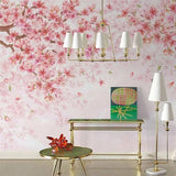 custom-mural-wallpaper-papier-peint-papel-de-parede-wall-decor-ideas-for-bedroom-living-room-dining-room-wallcovering-Nordic-Hand-Painted-Idyllic-Romantic-Cherry-Blossom-Flowers