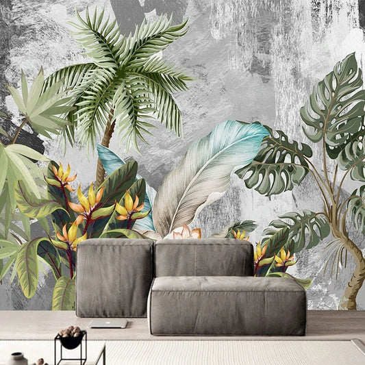 custom-mural-wallpaper-papier-peint-papel-de-parede-wall-decor-ideas-for-bedroom-living-room-dining-room-wallcovering-Tropical-Rain-Forest-Leaves-Fresco-nordic-morden-art-plant-leaf