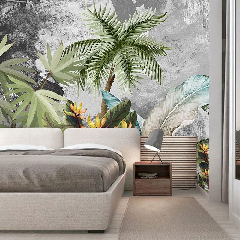 custom-mural-wallpaper-papier-peint-papel-de-parede-wall-decor-ideas-for-bedroom-living-room-dining-room-wallcovering-Tropical-Rain-Forest-Leaves-Fresco-nordic-morden-art-plant-leaf