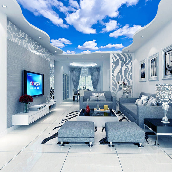 custom-wallpaper-wallcovering-ceiling-mural-blue-cloud-sky