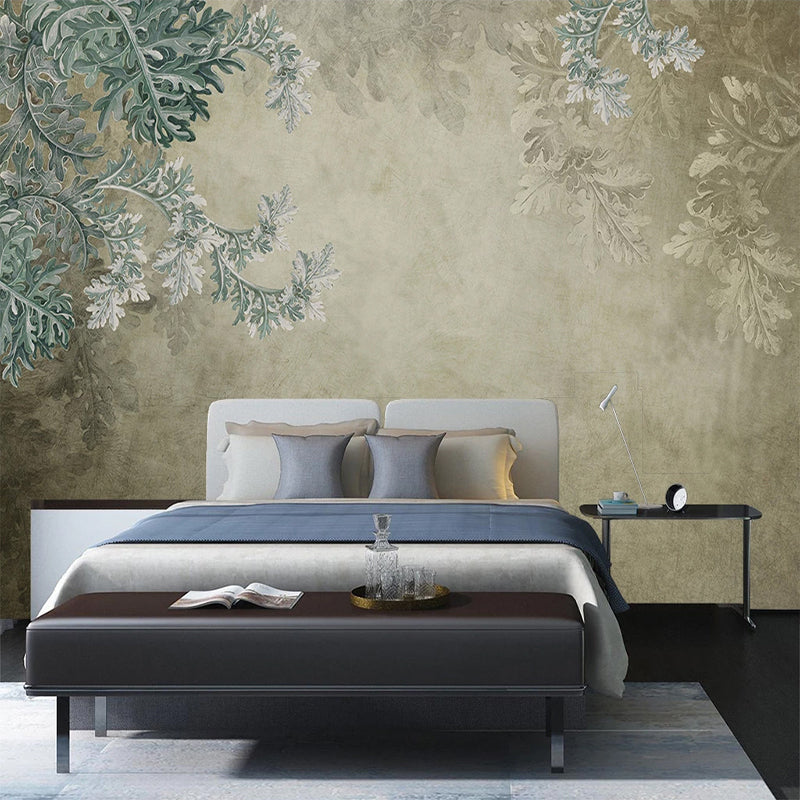 custom-mural-wallpaper-papier-peint-papel-de-parede-wall-decor-ideas-for-bedroom-living-room-dining-room-wallcovering-Retro-Nostalgic-Abstract-Leaves