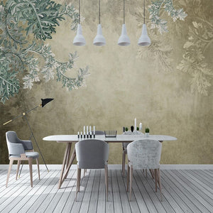 custom-mural-wallpaper-papier-peint-papel-de-parede-wall-decor-ideas-for-bedroom-living-room-dining-room-wallcovering-Retro-Nostalgic-Abstract-Leaves