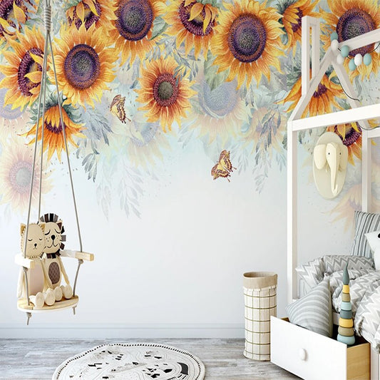 custom-hand-painted-sunflower-pastoral-flower-mural-non-woven-fabric-3d-embossed-wallpaper-for-children-room-bedroom-decoration-papier-peint