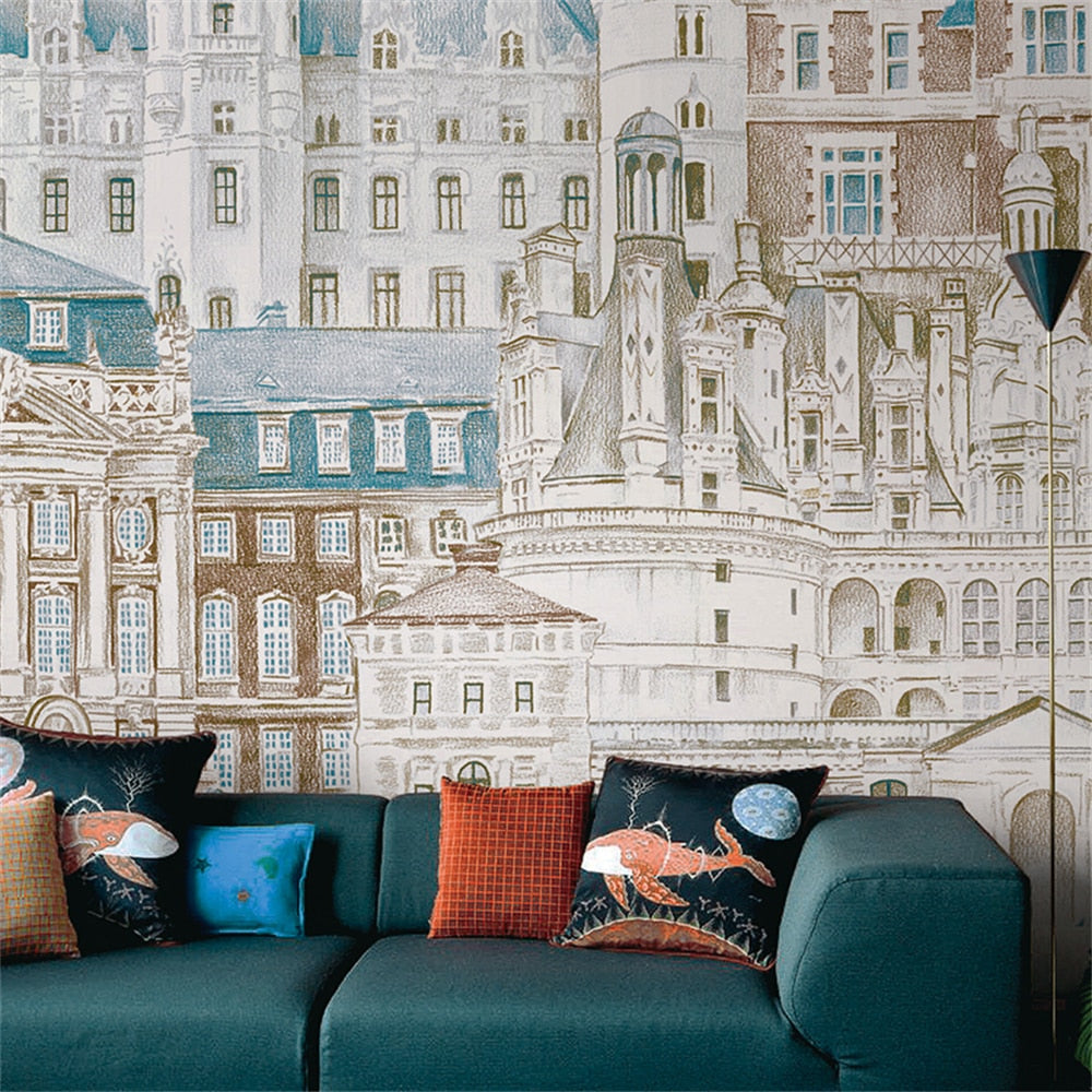 Custom Wallpaper Mural for Kids' Room Cartoon Castles | BVM Home