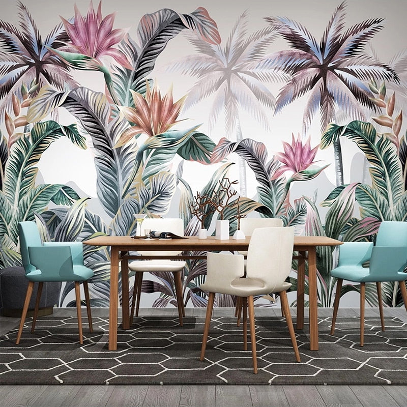 Custom Wallpaper Mural Tropical Plant Banana Leaves | BVM Home