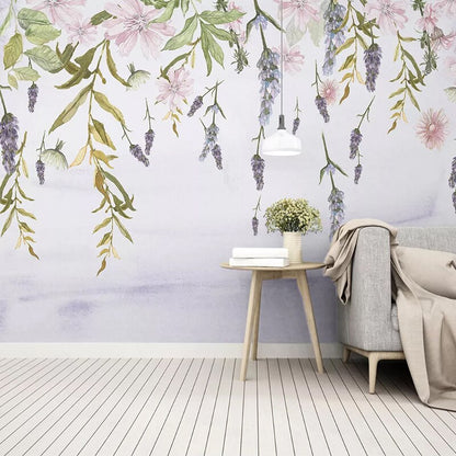 custom-mural-wallpaper-papier-peint-papel-de-parede-wall-decor-ideas-for-bedroom-living-room-dining-room-wallcovering-flowers-floral-pastoral-green-leaf