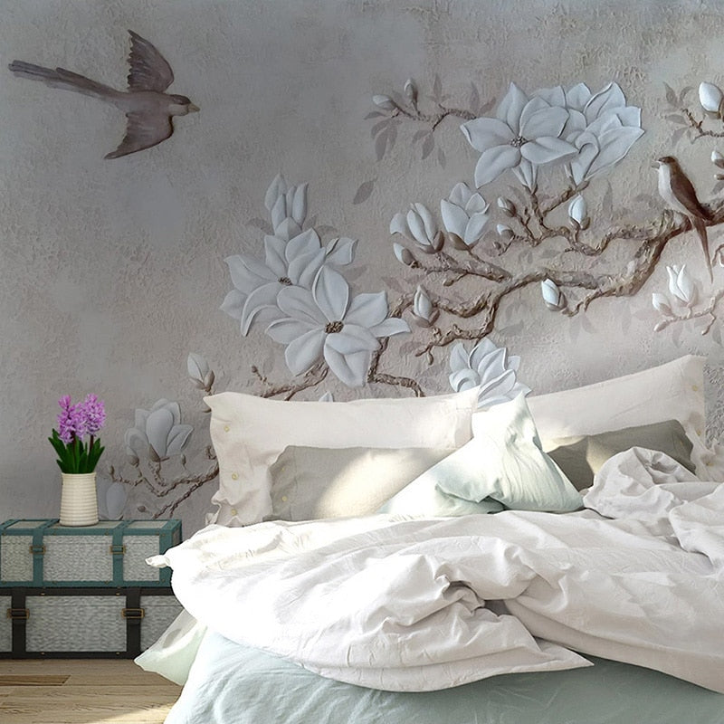 custom-mural-wallpaper-papier-peint-papel-de-parede-wall-decor-ideas-for-bedroom-living-room-dining-room-wallcovering-3d-mafnolia-branches-vintage