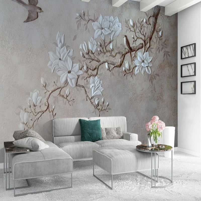 custom-mural-wallpaper-papier-peint-papel-de-parede-wall-decor-ideas-for-bedroom-living-room-dining-room-wallcovering-3d-mafnolia-branches-vintage