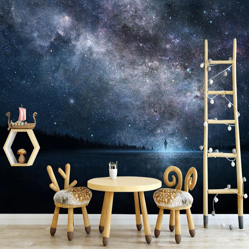 custom-mural-wallpaper-papier-peint-papel-de-parede-wall-decor-ideas-for-wallcovering-Cosmic-Starry-Sky-Landscape-Fresco