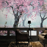 custom-mural-wallpaper-papier-peint-papel-de-parede-wall-decor-ideas-for-bedroom-living-room-dining-room-wallcovering-3D-embossed-oil-painting-pink-flower-trees