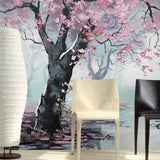 custom-mural-wallpaper-papier-peint-papel-de-parede-wall-decor-ideas-for-bedroom-living-room-dining-room-wallcovering-3D-embossed-oil-painting-pink-flower-trees