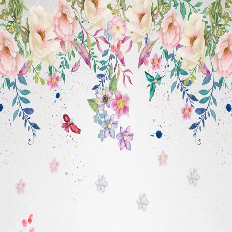 custom-mural-wallpaper-papier-peint-papel-de-parede-wall-decor-ideas-for-bedroom-dining-room-wallcovering-Hand-Painted-Flowers-Wall-Painting-Living-Room-Kids-Bedroom