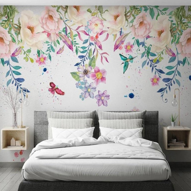 custom-mural-wallpaper-papier-peint-papel-de-parede-wall-decor-ideas-for-bedroom-dining-room-wallcovering-Hand-Painted-Flowers-Wall-Painting-Living-Room-Kids-Bedroom
