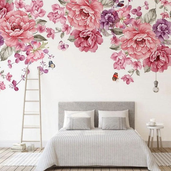 custom-mural-wallpaper-papier-peint-papel-de-parede-wall-decor-ideas-for-bedroom-living-room-dining-room-wallcovering-floral-Rose-Flowers-Oil-Painting