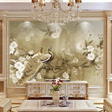 custom-mural-wallpaper-papier-peint-papel-de-parede-wall-decor-ideas-for-bedroom-living-room-dining-room-wallcovering-Chinese-Style-Classic-3D-Peacock-Flowers-Art-Wall-Painting