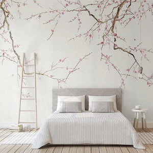 custom-mural-wallpaper-papier-peint-papel-de-parede-wall-decor-ideas-for-wallcovering-Chinese-Style-Hand-Painted-Plum-Blossom-Flowers