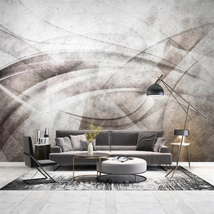 Mural Modern Grey White Wallpaper Modern Abstract 3D 