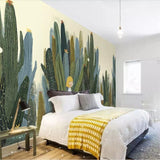 custom-wallpaper-mural-wall-covering-wall-decor-wall-decal-wall-sticker-nursery-decor-kids-room-children's-room-daycare-kindergarten-ideas-cartoon-cactus-girl-papier-peint