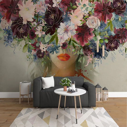 custom-mural-wallpaper-modern-hand-painted-watercolor-rose-flowers-figure-photo-wall-painting-self-adhesive-living-room-stickers-papier-peint