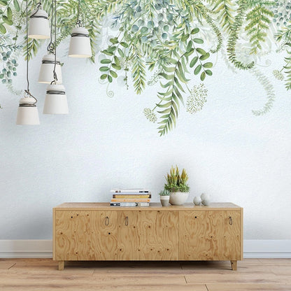 custom-mural-wallpaper-papier-peint-papel-de-parede-wall-decor-ideas-for-bedroom-living-room-dining-room-wallcovering-Nordic-Style-3D-Green-Plants-Leaves
