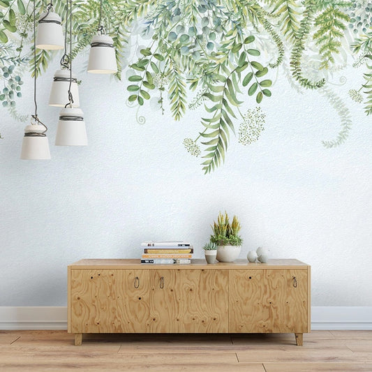 custom-mural-wallpaper-papier-peint-papel-de-parede-wall-decor-ideas-for-bedroom-living-room-dining-room-wallcovering-Nordic-Style-3D-Green-Plants-Leaves