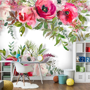 custom-mural-wallpaper-3d-living-room-bedroom-home-decor-wall-painting-papel-de-parede-papier-peint-watercolor-pink-f;owers-roses